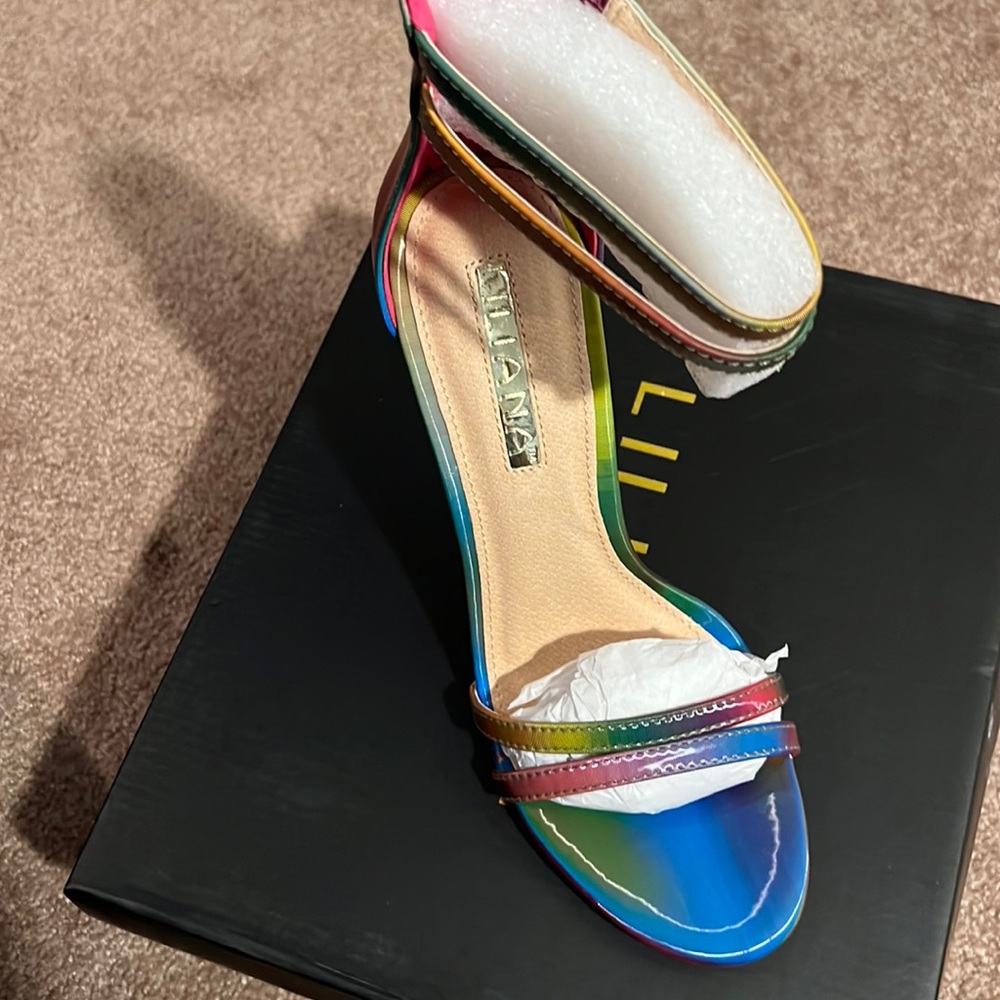 Brand New Multicolored Open Toe Stiletto